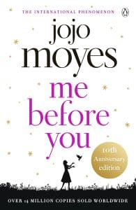 Книга «Me Before You» Джоджо Мойес, 10 лет, силуэт девушки, продаётся миллионными тиражами.